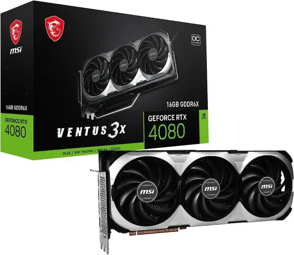 MSI Gaming GeForce RTX 4080 16GB GDRR6X 256-Bit HDMI/DP Nvlink Tri-Frozr 3 Ada Lovelace Architecture Graphics Card (RTX 4080 16GB Ventus 3X OC)