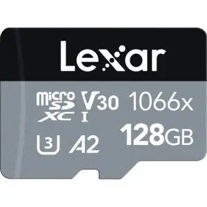 Lexar Professional 1066x UHS-I microSDXC Memory Card with SD Adapter (SILVER Series) - 128gb