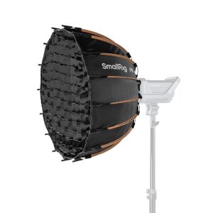 SmallRig FP-60 Quick-Setup Folding Parabolic Softbox with Bowens mount, diffusion panels, and honeycomb grid for studio lighting.