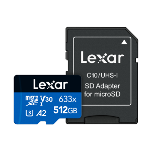 Lexar 512 GB 633x microSDXC card with included SD adapter