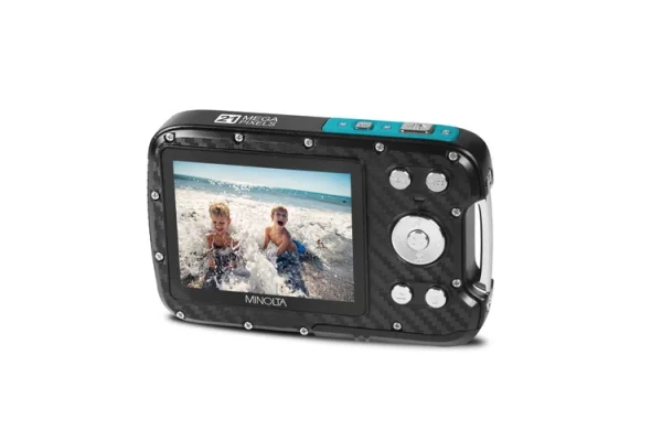 MINOLTA® MN30WP 21 MP : 1080P HD Waterproof Digital Camera TEAL BACK