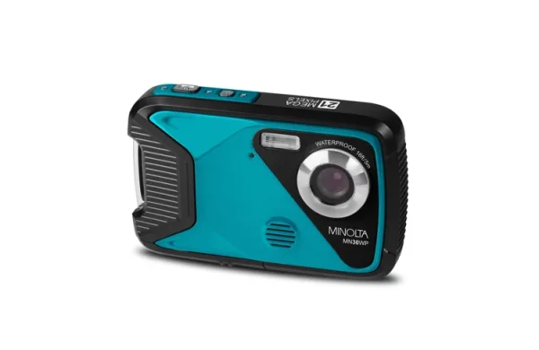 MINOLTA® MN30WP 21 MP : 1080P HD Waterproof Digital Camera TEAL FRONT