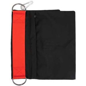 ProMaster Studio Weight Sand Bag with dual compartments, D-rings, and a red handle for stabilizing light stands and tripods.